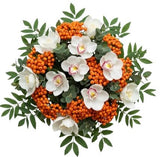 Amazing Cymbidium Orchids Bouquet with Rowan Berries - Flowers Box London