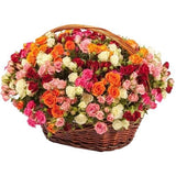 Amazing Multicoloured Spray Roses Basket - Flowers Box London