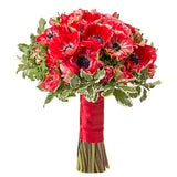Anemones with Greenery Bridal Bouquet - Flowers Box London