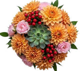 Blush and Amber Harmony Bouquet - Flowers Box London