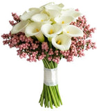 Bouquet of Calla Lily with Pink Snowberry - Flowers Box London
