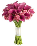 Bouquet of Calla Lily with Pink Snowberry - Flowers Box London