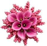 Bouquet of Calla Lily with Pink Snowberry - Flowers Box London