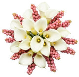 Bouquet of Calla Lily with Pink Snowberry - Flowers Box London