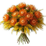 Bouquet of Mimosa and Leucospermum