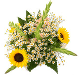 Bouquet of Sunflowers with Daisy Tanacetum and Gladioli - Flowers Box London