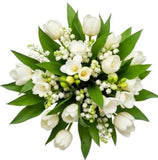 Bouquet of Tulips and Freesias with Lily of Valley - Flowers Box London