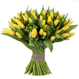 Bouquet of Tulips with Green Hypericum - Flowers Box London