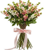Bouquet of White and Pink Blush Snowberries - Flowers Box London