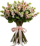 Bouquet of White and Pink Blush Snowberries - Flowers Box London