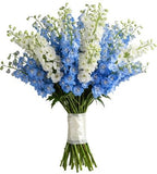 Bouquet White and Blue Delphinium - Flowers Box London