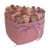Box of Lavender and Light Pink Roses - Flowers Box London