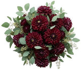 Burgundy Dahlia with Eucalyptus Bouquet - Flowers Box London