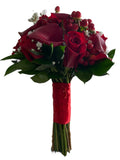 Calla Lily and Red Roses Bridal Bouquet - Flowers Box London