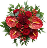 Crimson Desire Bloom Bouquet - Flowers Box London
