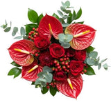 Crimson Desire Bloom Bouquet - Flowers Box London
