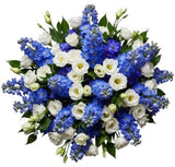 Delphinium with White Lisianthus Bouquet - Flowers Box London