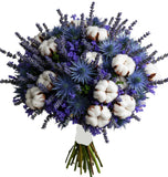 Fields of Lavender and Cotton Bouquet - Flowers Box London