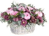 Impressive Basket of Peonies with Hellebore and Carnations - Flowers Box London