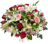 Lily and Blushed Roses Bouquet - Flowers Box London