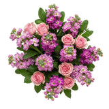 Lovely Bouquet of Stocks and Pink Roses - Flowers Box London