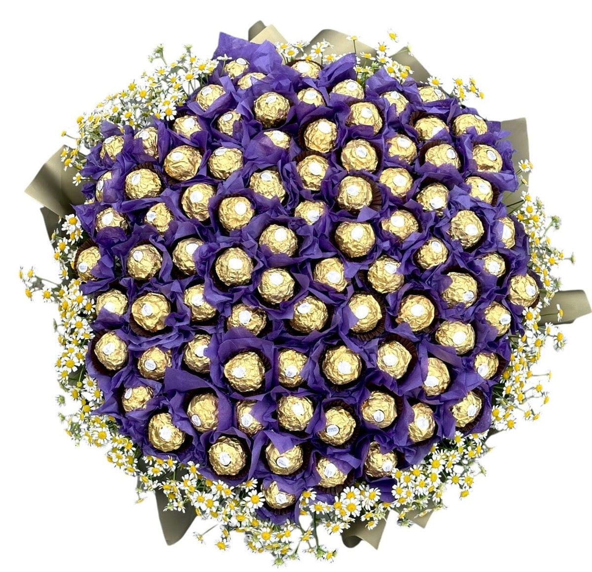 Luxe Chocolate Box in Purple with Tanacetum