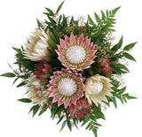 Luxury Pink and White Protea Bouquet - Flowers Box London