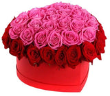 Luxury Red and Pink Roses Box - Flowers Box London