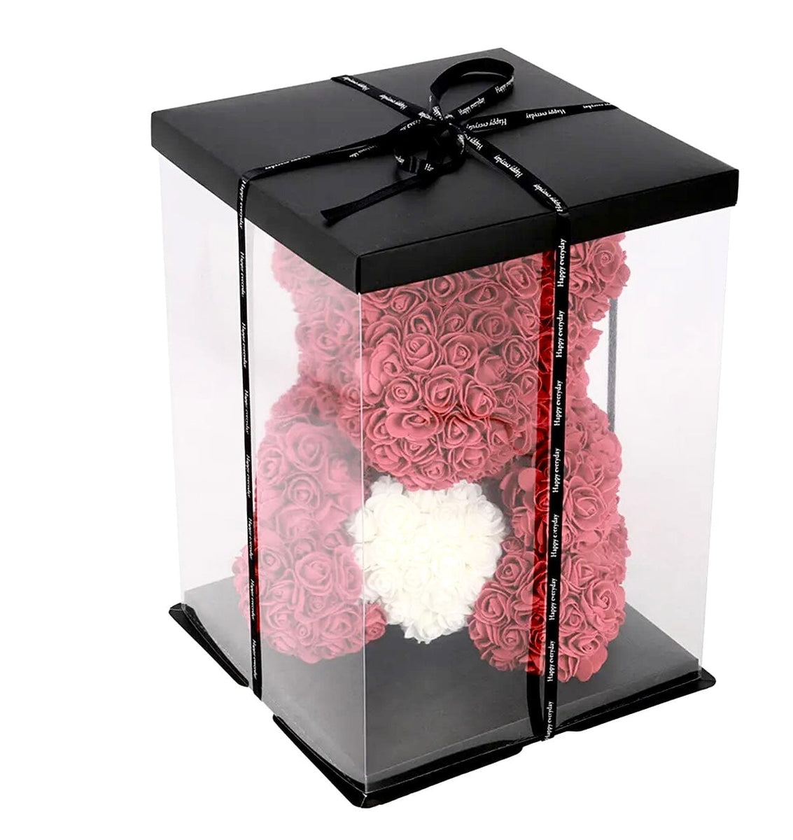 Luxury Red Wine with White Heart Rose Teddy Bear - A Forever Gift ...