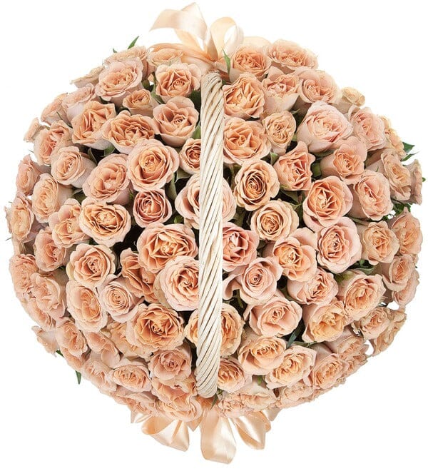 Luxury Roses in Basket: Elegant Floral Gift | Flowers Box London