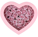 Pink Heart Box with Pink Scented Forever Roses - Flowers Box London