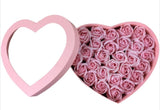 Pink Heart Box with Pink Scented Forever Roses - Flowers Box London