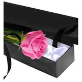 Pink Single Rose Luxury Box - Flowers Box London