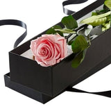 Pink Single Rose Luxury Box - Flowers Box London