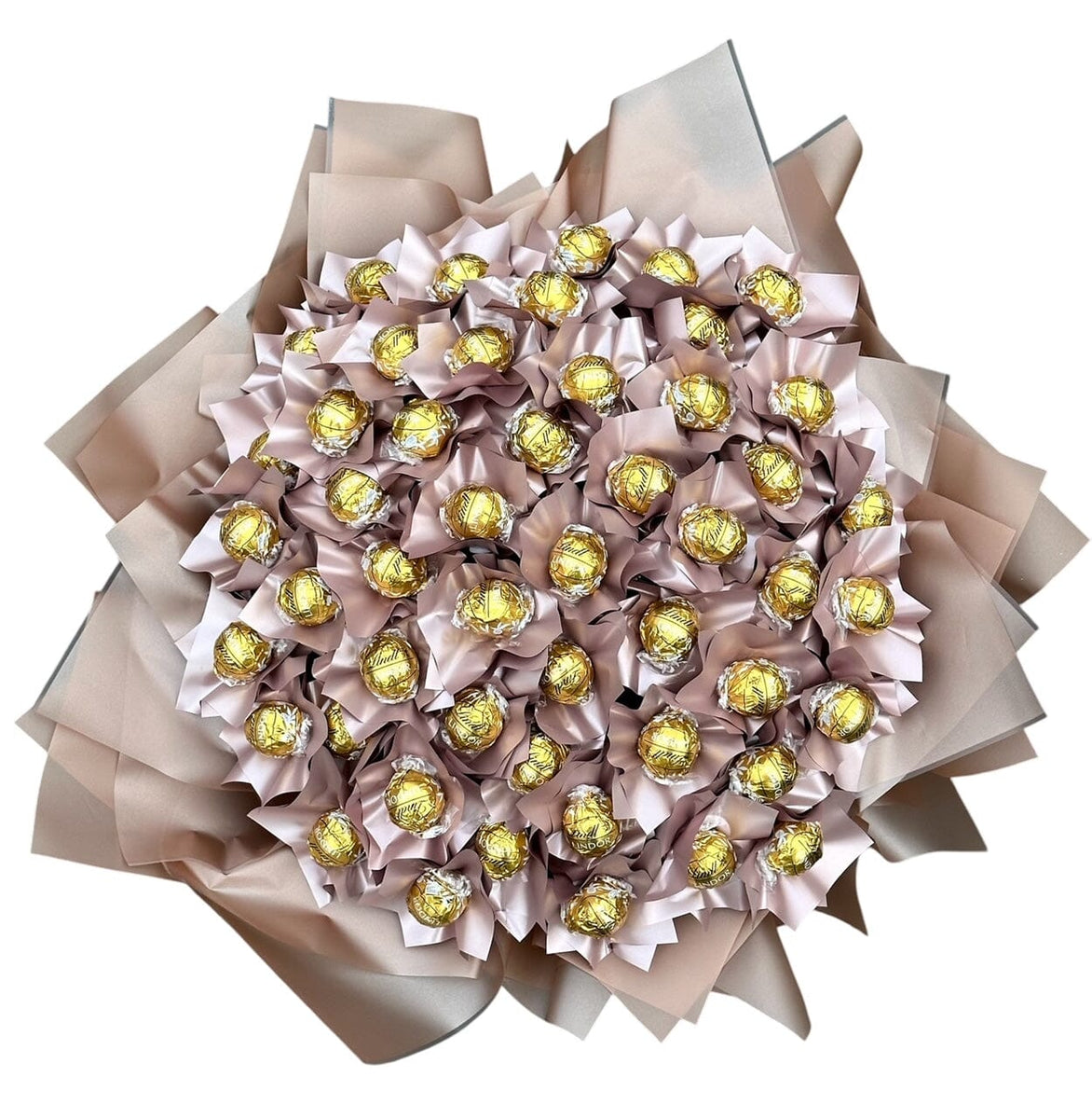 Rose Gold Wrapped Lindt Lindor Truffles Chocolate Bouquet Rose Gold Wrapped Lindt Lindor Truffles Chocolate Bouquet