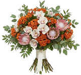 Rowan Glow and Protea Luxury Bouquet - Flowers Box London