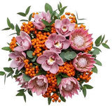 Rowan Glow and Protea Luxury Bouquet - Flowers Box London