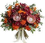 Rowan Glow and Protea Luxury Bouquet - Flowers Box London