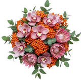 Rowan Glow and Protea Luxury Bouquet - Flowers Box London