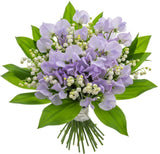 Sweet Pea and Lily of Valley Bouquet - Flowers Box London