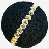 Black and Gold Roses Luxury Box - Flowers Box London