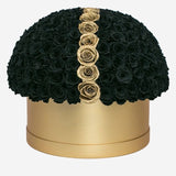 Black and Gold Roses Luxury Box - Flowers Box London