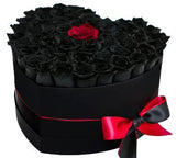 Black and Red Loving You Flower Heart Box - Flowers Box London