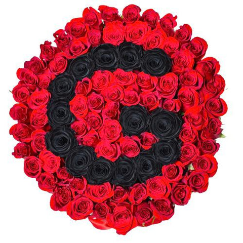 Black and Red Roses Initial