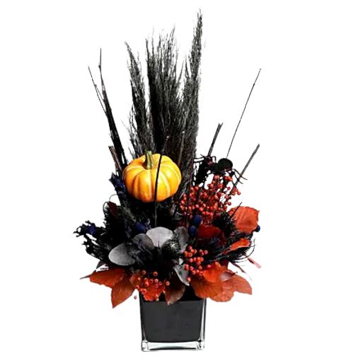 Black Autumn Arrangement in Glass Pot Black Autumn Arrangement in Glass Pot