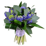 Blue Hyacinth with Greenery Bouquet - Flowers Box London
