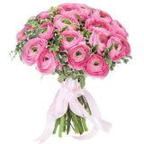 Bouquet of Pink Ranunculus with Pittosporum - Flowers Box London