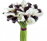 Burgundy and White Glamour Bridal Bouquet - Flowers Box London