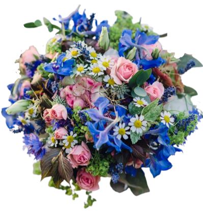 Cornflowers and Spray Roses Bouquet
