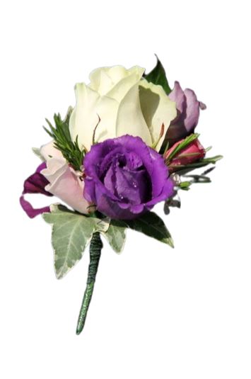 Eustoma and Rose Buttonhole Eustoma and Rose Buttonhole